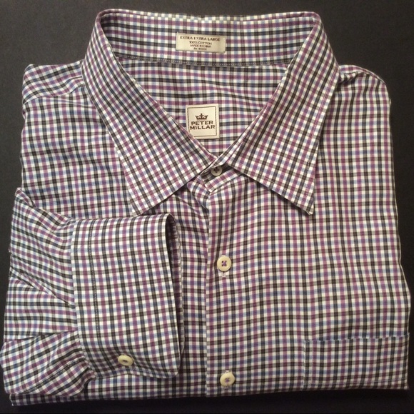 Peter Millar Other - Peter Millar purple black long sleeve shirt XXL